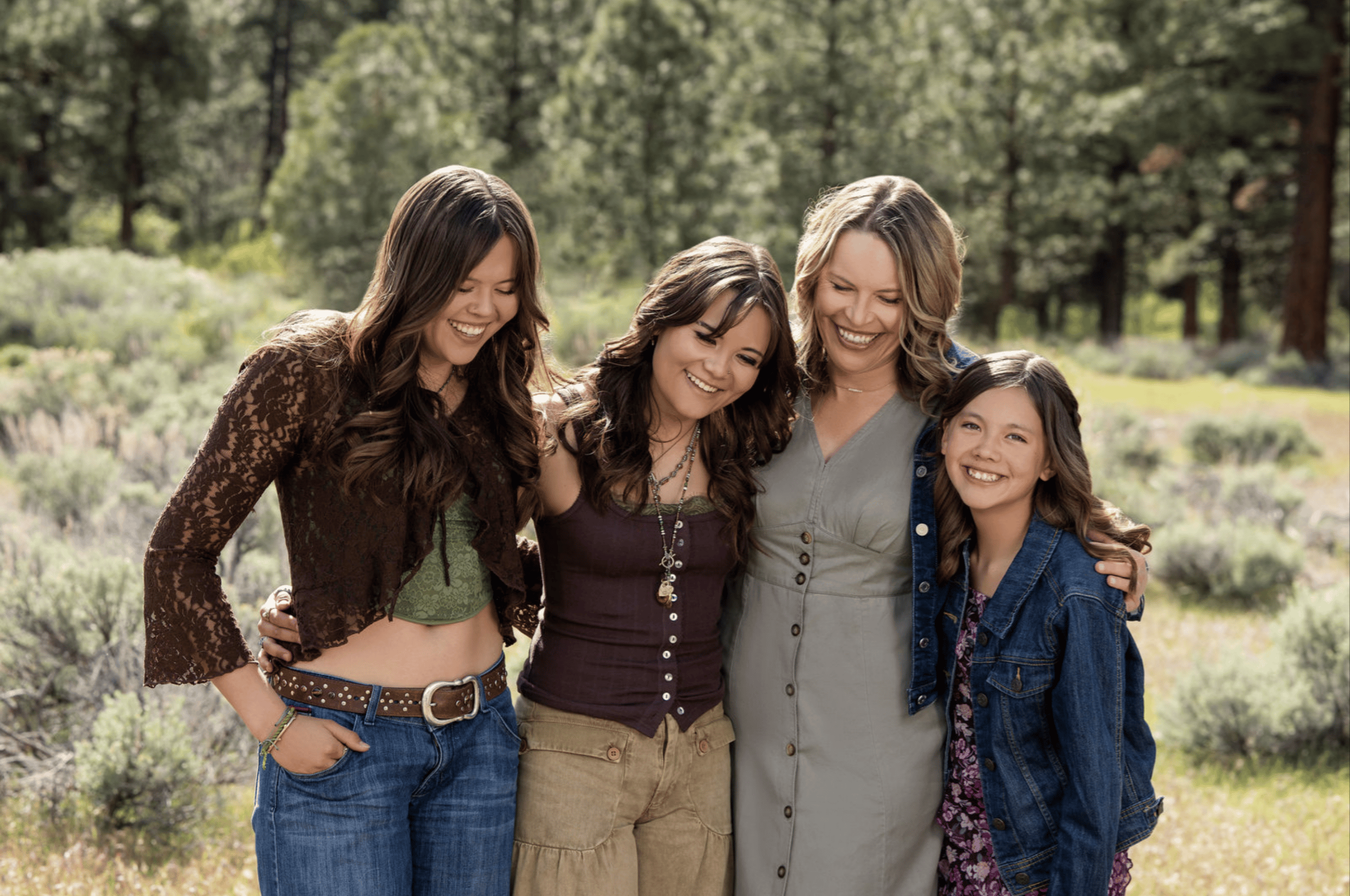 Family photography reno session in Nevada forest with sagebrush and pine trees