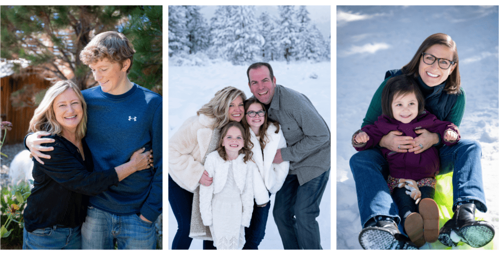 Families embracing during a professional headshots Reno family photoshoot outdoors