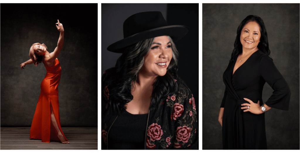 Mothers smiling during a professional headshots Reno photoshoot, natural light portrait session